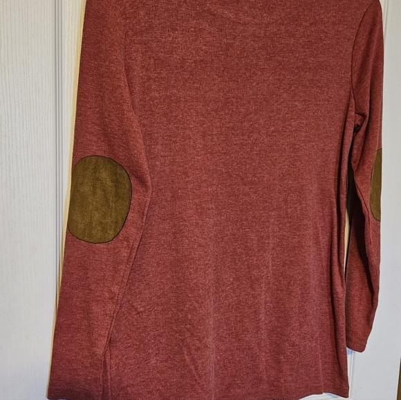 Spadehill Solid Color Round Neck Large Size Double-Breasted Button-Down Patch To - Picture 6 of 6